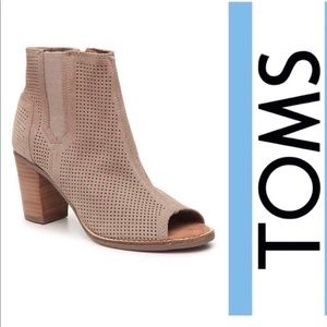 Toms peep toe Mid calf bootie boots size 11